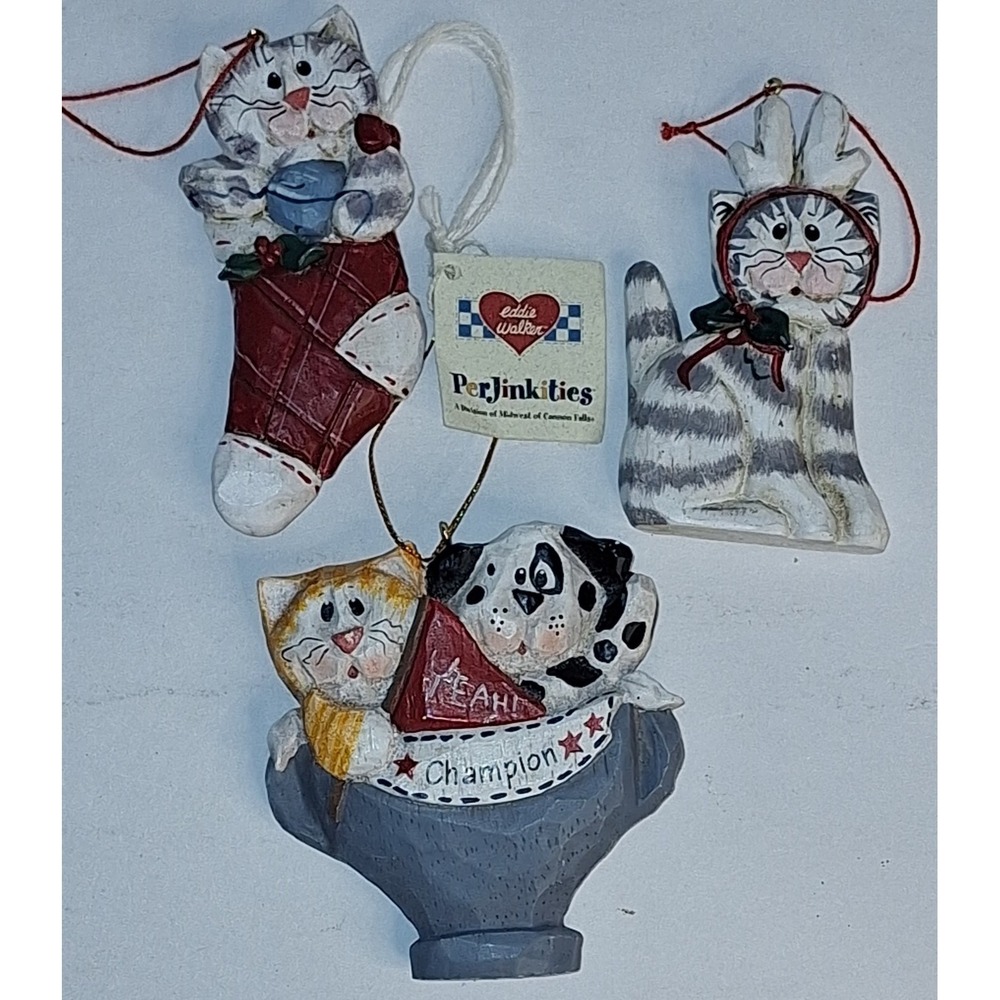 Lot Of 3 Midwest Of Cannon‎ Falls Eddie Walker Xmas Ornaments Cats Dog